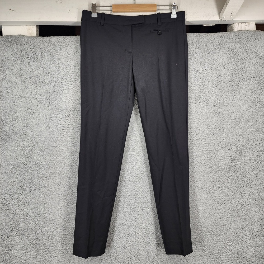 BCBGMAXAZRIA Womens Black Wool Blend Slim Ankle‎ Zip Dress Pants Size 6